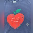 Life is Good  Navy Apple "Teaching is a Work of Heart" Short Sleeve T-shirt Sz L Photo 1