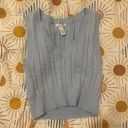 Tilly's Cable Knit Shrunken Blue Sweater Vest Photo 2