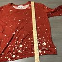 Socialite  Womens Orange Blouse‎ Size Small Star Design Long Sleeve Photo 4