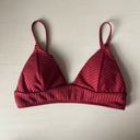 Garage NWOT  burgundy red ribbed triangle padded bikini top Photo 0