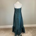 Alfred Sung  Women's Formal Dress Size 18 Green Satin Strapless High Low Gown Photo 4