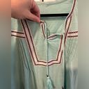 Style & Co  Embroidered Tasseled Knit Top Aqua Blue 1x Photo 3