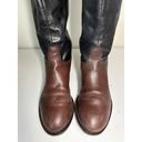 Vince Camuto  Fabina Women Riding Boots Black Brown Leather Zipper Sz 8B Photo 2