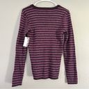 Nine West 🦋 NWT  Purple Striped Glitter Long Sleeve Blouse Sweater Large Sparkly Photo 4