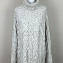 Krass&co The White Label  Sweater M Womens Gray Cable Knit Turtleneck‎ Wool Alpaca Photo 11