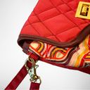 CINDA B RED‎ QUILTED TOTE BAG AND WRISTLET | EUC Red Photo 2