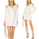 Alexis  White Bell Sleeve Button Down Blazer Cold Shoulder Mini Dress Size XS Photo 1