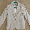 Dalia Collection Dalia Blazer Jacket Tan White Striped Button Front Pockets Photo 1