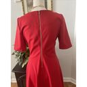 Black Swan  Women Red Dress M Exposed Zipper Fit & Flare Short Sleeve Preppy Photo 6