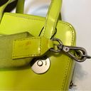 Kara Pinch Shoulder Leather Bag Lemon Lime Yellow-Green Citrus Highlighter Neon Photo 7