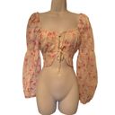 ASTR  THE LABEL- VALO FLORAL EYELET LONG SLEEVE CROP TOP SIZE SMALL!!! Photo 4