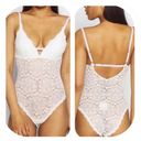 Gilly Hicks  by Hollister Womens Sheer Lace Cream Ivory Bodysuit Size X-Small Photo 1