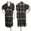 cj banks  Plus 18W Dress Cowl Neck Short Sleeve Lined Brown Plaid Dark Academia Photo 0