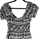 Sim & Sam  black & white on or off the shoulders cropped top 100 % cotton size S Photo 3