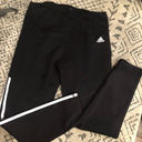 Adidas  black three stripe pants large Photo 0