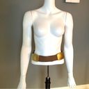 Donna Karan  belt brown leather metal hardware western size small Photo 3