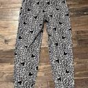 Disney EUC  Grey Mickey Mouse Cheetah Print Fleece Pj Set Juniors Size XS Photo 2