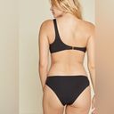 ANDIE  Swim The Wynwood One Shoulder Bikini Top in Rib Black Size Small Photo 1