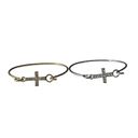 Boutique Wholesale 12 Cross Bracelets Rhinestone Gold Tone Silver Tone Bangle Bulk Lot Photo 2