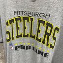 Russell Athletic Vintage 90s Pittsburg Steelers Gray Thrashed Distressed Oversized Tee USA Made Photo 1