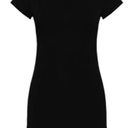 Reformation  Nadia Knit Mini T Shirt Dress Black Size M NWT Photo 0