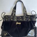 Juicy Couture Vintage Black Velour Y2K “Juicy” Tote Bag Purse Handbag Photo 0