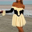 House Of CB  'Alana' Black & Cream Off Shoulder Dress NWOT size L Fuller Photo 13