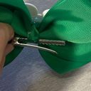 Beautiful Green Ribbon Homemade Bow Clip Photo 3