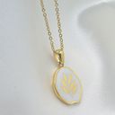 Gold Plant Irregular Shaped Pendant Necklace Photo 6