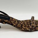 Good American  Leopard Square Toe Slingback Kitten Heel Sandals Size 7.5 Photo 2