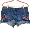 Daisy Machine Denim Shorts Embroidered Cut Offs  Dukes Size 30 Photo 0