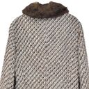 Nine West  Vintage Wool Blend Tweed Button Down Coat Faux Fur Size Small Photo 10