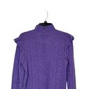 Polo  Ralph Lauren Women Sweater Ruffle Wool Pointelle Thistledown Heather Large Photo 7