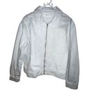 Mango  MNG Pocketed Denim Jacket Full Zip Women Size Medium White Collared Casual Photo 0