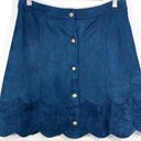 Sugar and L!ps Sugar + Lips Suede Scalloped Hem Mini Skirt Size Small   Photo 7