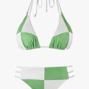 Relleciga NWT  Women's Suede Strappy Triangle Bikini Set Sz Med Photo 3