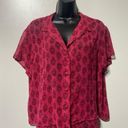 PINK - Victoria's Secret Victorias Secret Pink Paisley Sheer Pajama Set Top Shorts Sz Large Y2K Photo 1