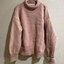 Victoria Beckham VICTORIA  Pale Pink Oversized Wool Funnel Neck Chunky Sweater L Photo 0