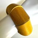 Yellow wood chunky wides stretchy bracelet Photo 2