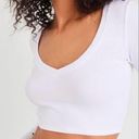 Garage White Long Sleeve Crop Top Photo 2