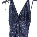 Frederick's of Hollywood Vintage Frederic’s Of Hollywood Black Sequin Halter Dress Size Small Photo 2