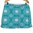 Tranquility Colorado Clothing L Teal Green White Kaleidoscope Block Print Skort Size L Photo 1