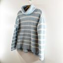 Caslon  Striped Shaker Stitch Long Sleeve Turtleneck Pullover Sweater Blue Small Photo 8