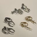 Gold Hinge Lot Of 3 Fun Novelty Clip On Screw On Earrings Dangle- Door Hinge Horseshoe Etc Photo 1