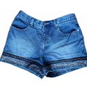 Carolina Blues Vintage Y2K Boho Blue Denim Shorts with Decorative Hem 🔥 Photo 0