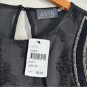 ASTR NWT  Black Silver Metallic Beaded Crop Top Medium Holiday New Year’s NYE Photo 2