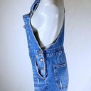 No Boundaries Vintage  Distressed Denim Bib Overall Shorts Shortalls~M~ Photo 3