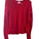 SO Red Cable Knit Pull Over Long Sleeve Sweater Women’s Size Small Photo 0
