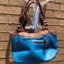 Y2k 2000s blue and brown bedazzled studded rhinestone cross retro handbag purse Photo 1