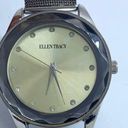 Ellen Tracy  women watch 35mm case silver tone mesh band gold tone dial runs Photo 1